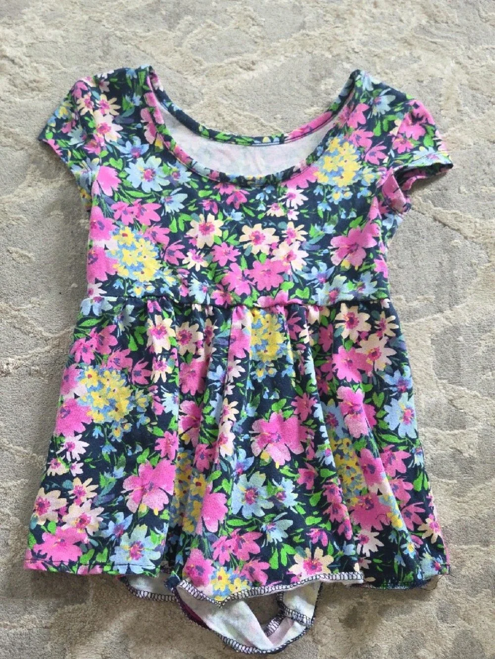 GAP Girls Floral One-Piece Swimsuit in Navy, Pink, Yellow, Green